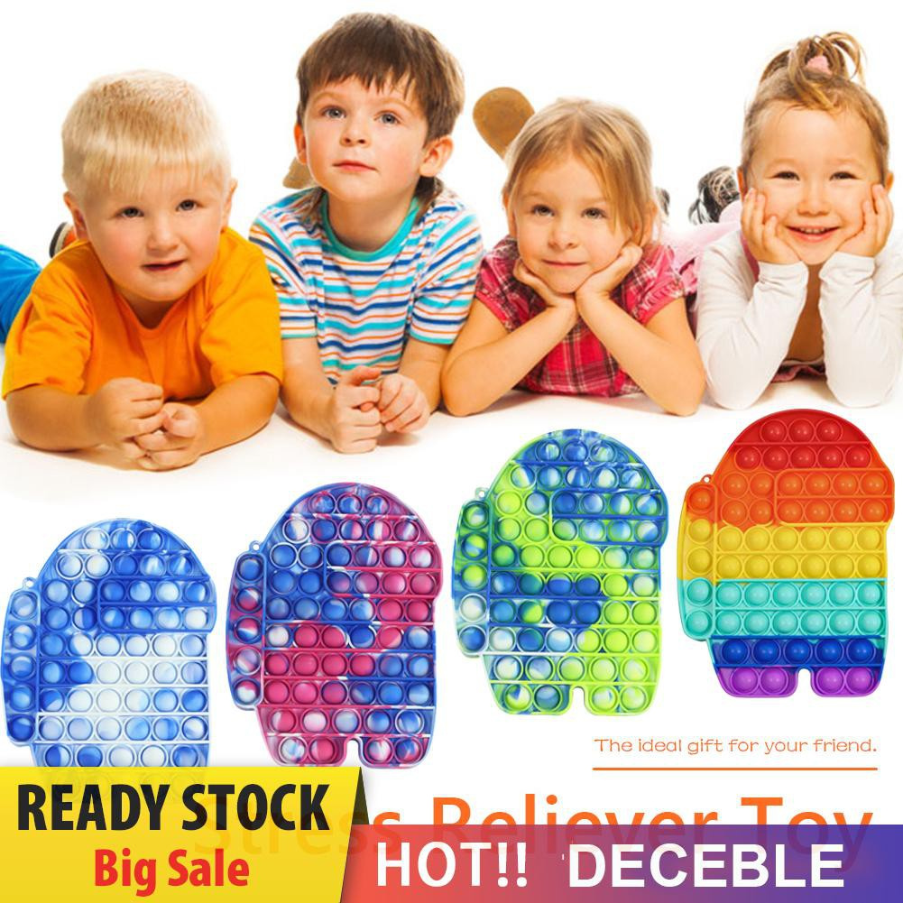 Pop It Fidget Đồ chơi Spaceman Push Bubble Silicone Sensory Fidget Đồ chơi Autism Stress Reliever Đồ chơi