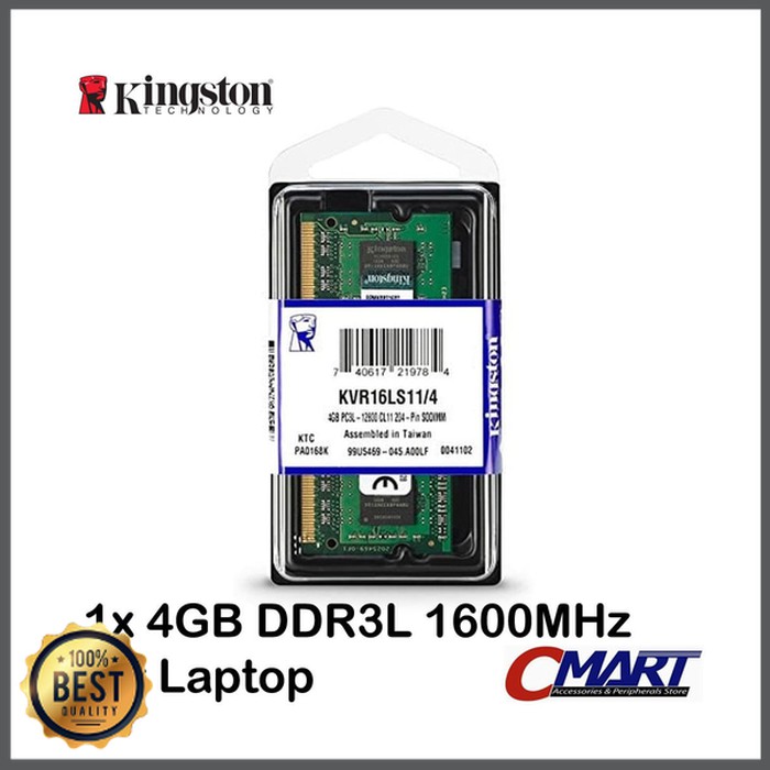 Laptop Kingston Ddr3L 4gb 12800 Sodimm Ram