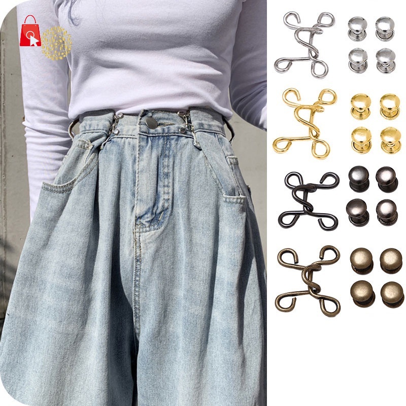 Nút kẹp quần jean có thể điều chỉnh thời trang Hàn Quốc nhiều màu tùy chọn