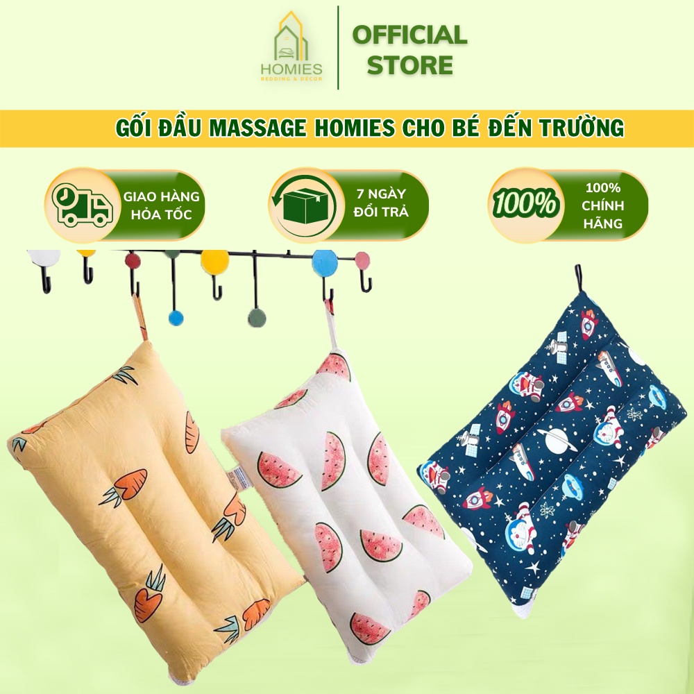 Gối Đầu Massage HOMIES Bedding & Décor Chất Liệu Bông Kích Thước 24cm x 35cm