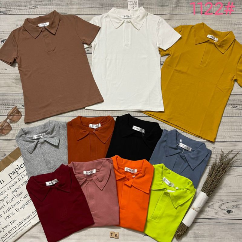 Áo phông trơn cổ bẻ