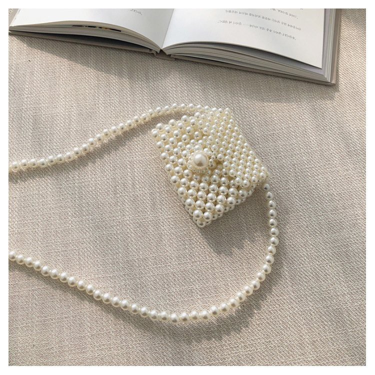 Túi đeo chéo mini kết hạt cườm ngọc trai dành cho nữ và bé