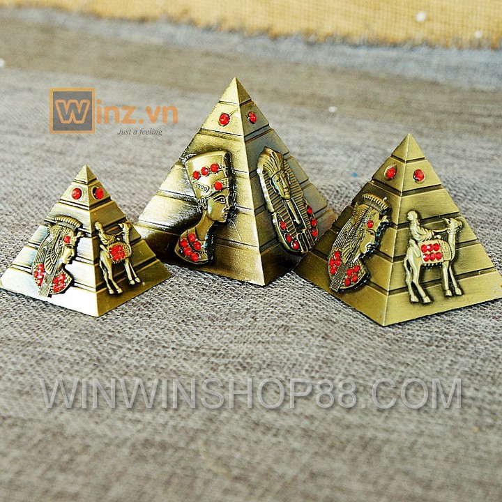 Bộ 3 mô hình kim tự tháp Ai Cập đồ trang trí phòng làm việc đạo cụ làm phim mô hình dựng phim Asam