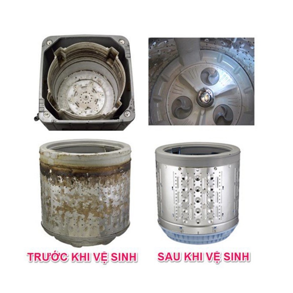 Hộp 60 viên tẩy lồng máy giặt DENKMIT. Tẩy sạch vết ố bẩn, chống bám cặn lồng giặt. [Hàng Đức]