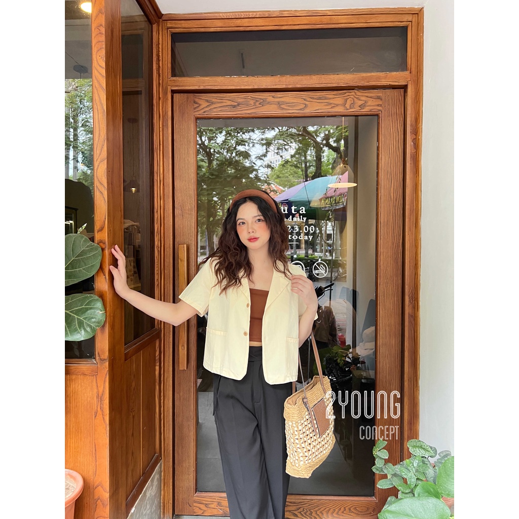 Áo hai dây bản to dáng croptop, mút đệm ngực  A1620