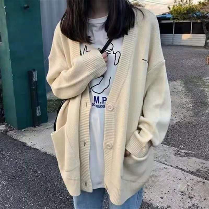 Áo khoác cardigan tay dài kiểu dáng đơn giản