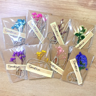 1 Túi Thiệp Giấy Kraft Hoa Khô Cổ Điển In Chữ Thank You Làm Thiệp Chúc Mừng Sinh Nhật/Tiệc Cưới