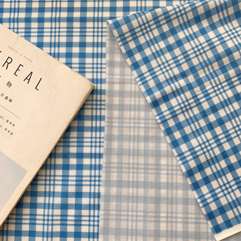 Khăn Trải Bàn Vải Lanh Họa Tiết Sọc Caro Màu Hồng / Vàng Phong Cách retro Hàn Quốc Dùng Làm Đạo Cụ Chụp Ảnh / Dã Ngoại