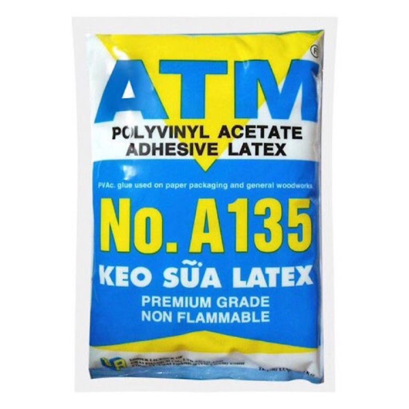 Keo Sữa Latex ATM A-135 Túi 1Kg - Keo Sữa Chuyên Dụng Dán Gỗ, Giấy, Bìa Simili, Giấy Dán Tường, Làm Slime
