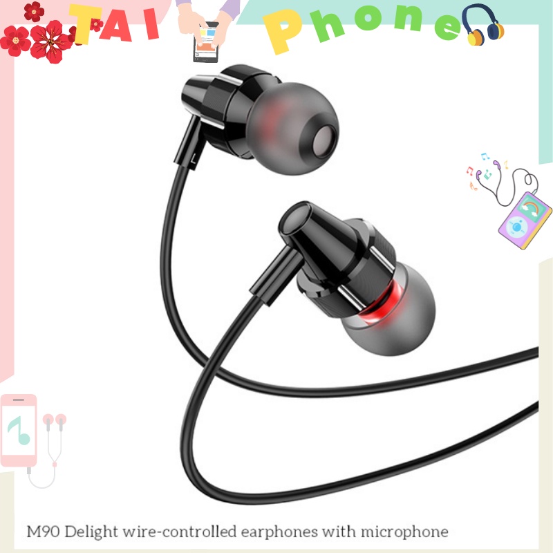 Tai nghe nhét tai có dây chính hãng oneu M90 chống ồn bào hành 1 đổi 1 trong 1 tháng với bất kỳ lỗi nào
