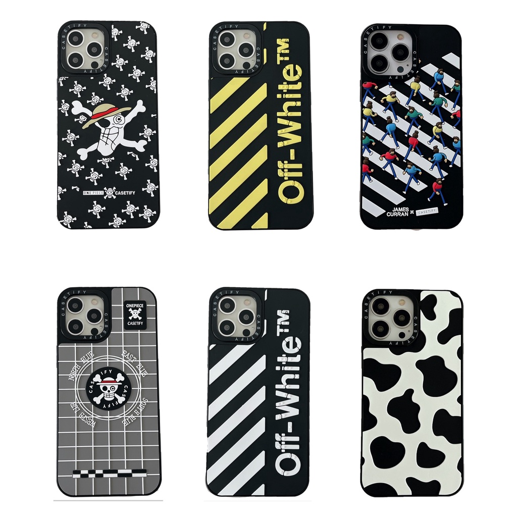 Casetify Ốp Điện Thoại Silicon Hình Off White One Piece Cho iPhone 15 14 13 12 11 Pro Max X XR 7 8 Plus