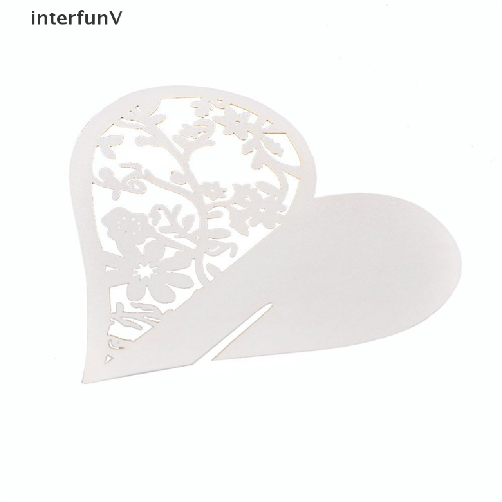 Set 50 Khay Đựng Thẻ Tên Hình Trái Tim Trang Trí Bàn Tiệc Cưới