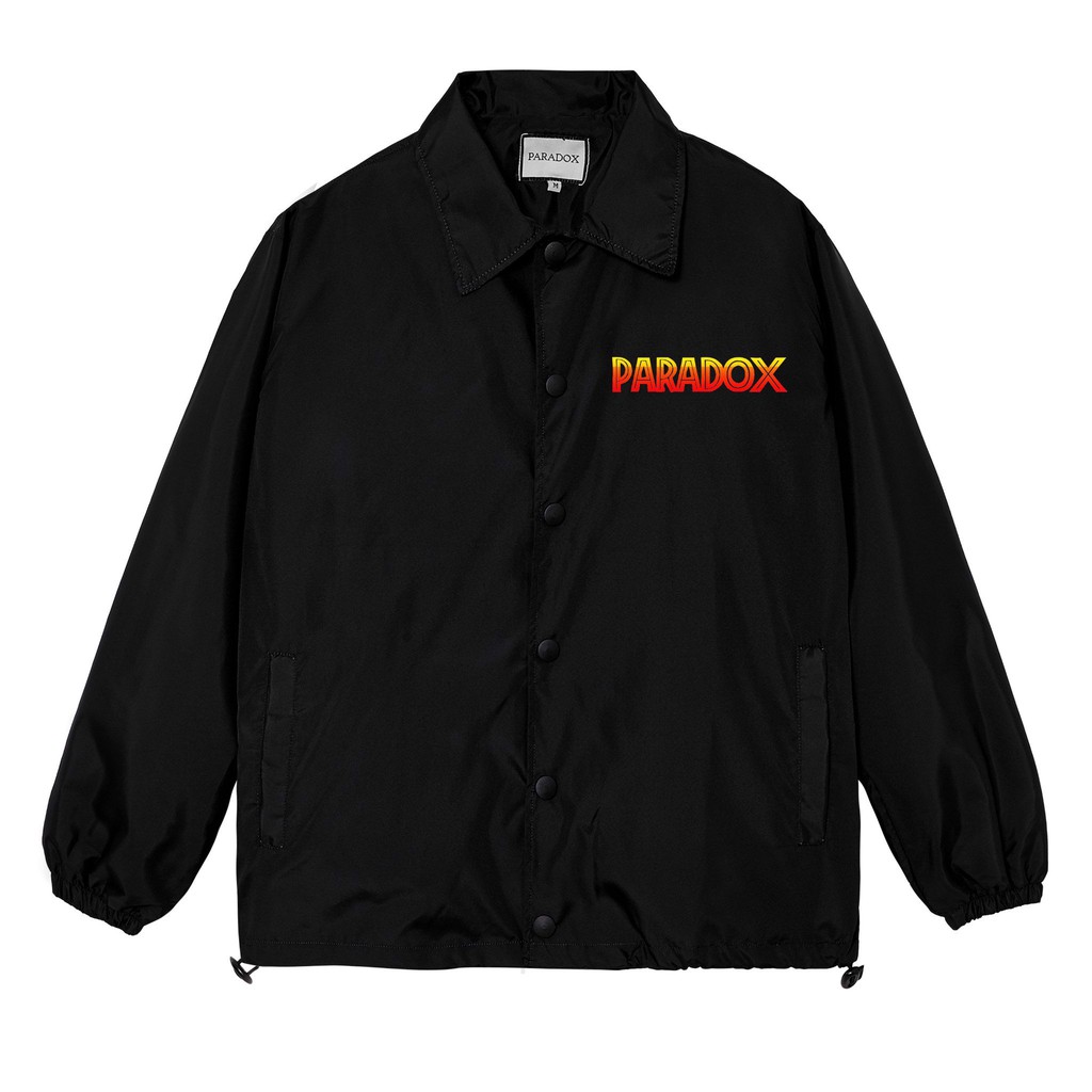 Áo khoác dù 2 lớp Paradox form rộng - Unisex - In hình - HERD - Màu đen