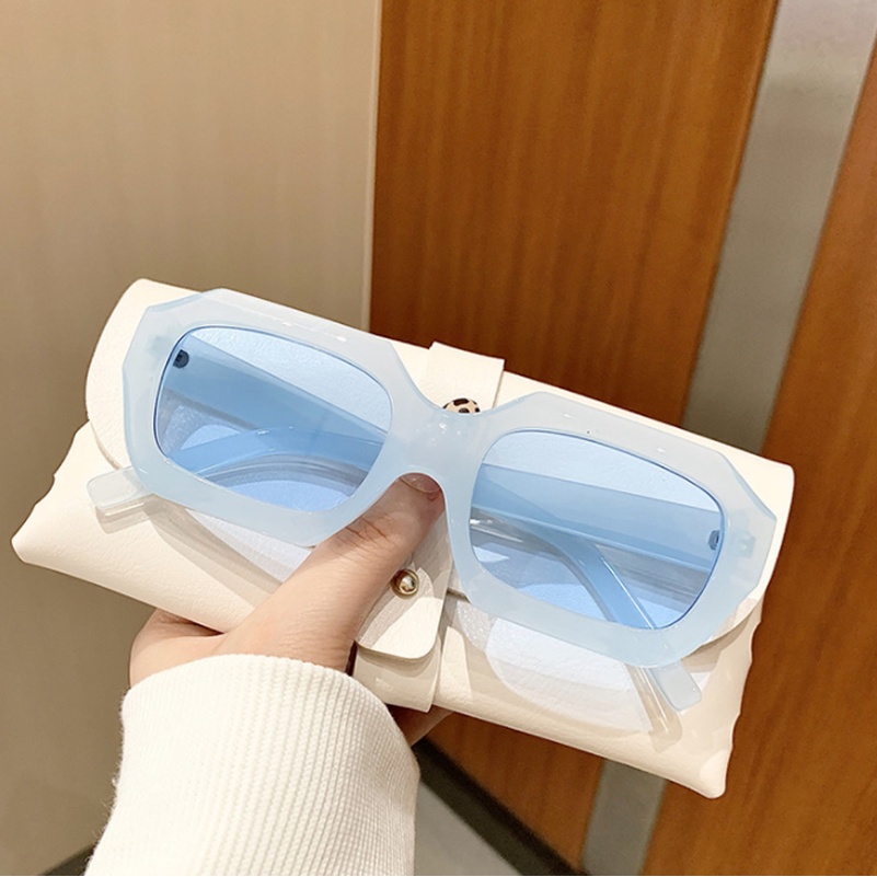 (KIQI-FASHION) COD Kính Mát Gọng Vuông Chống Tia Uv400 Phong Cách Âu Mỹ Thời Trang