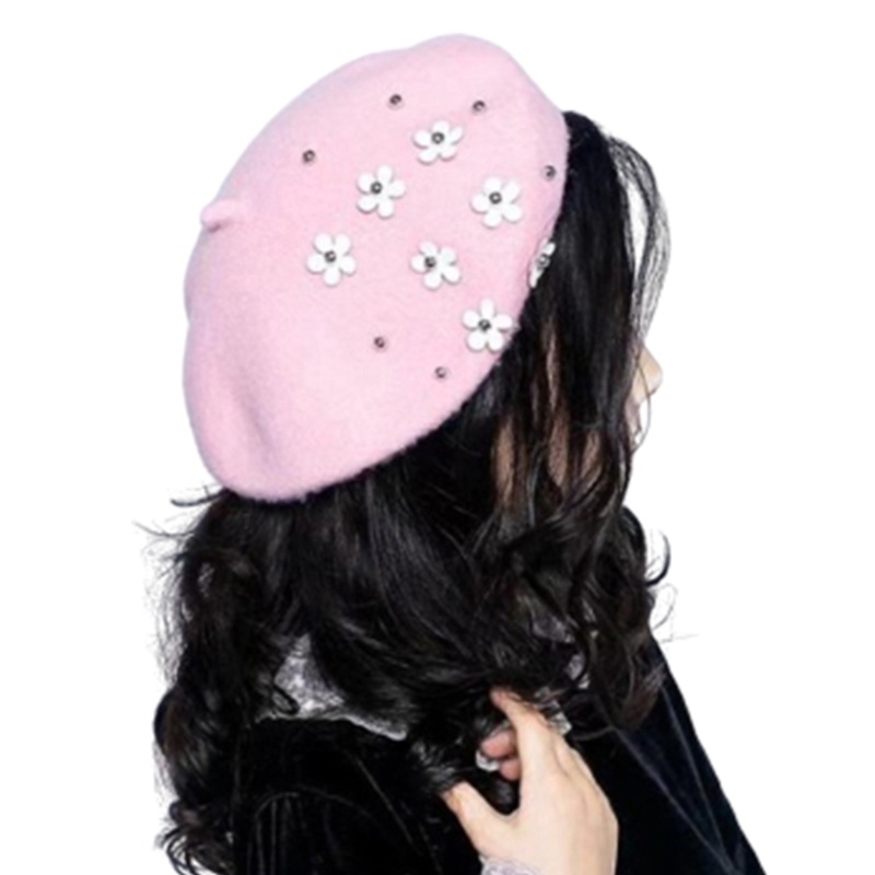 Children's versatile pearl flower beret