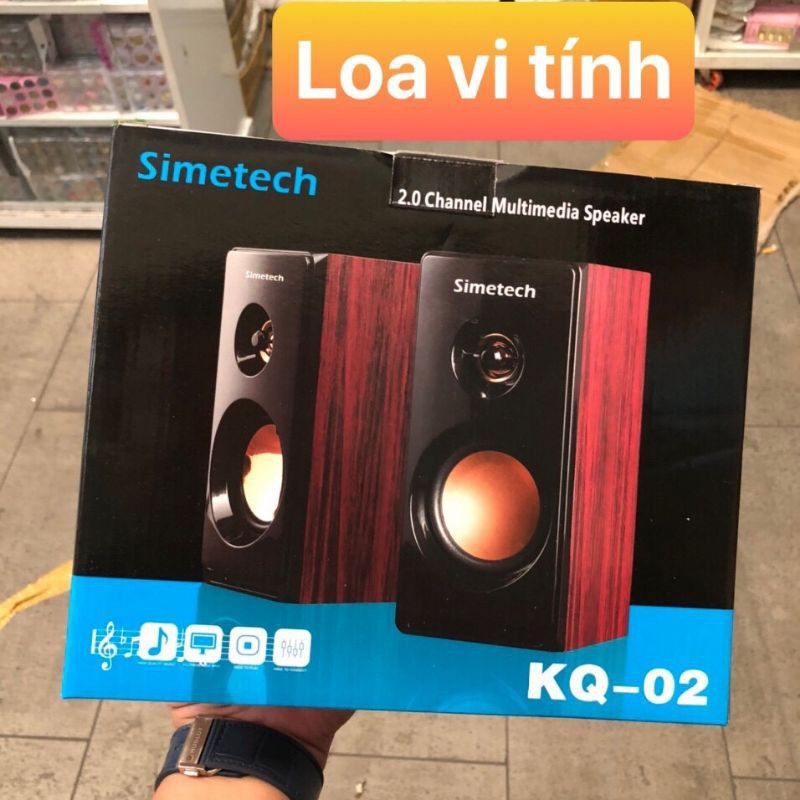 Loa vi tính 2.0 SIMETECH KQ-02 Chính hãng âm thanh cực hay siêu bền  bảo hành 6 tháng 1 đổi 1