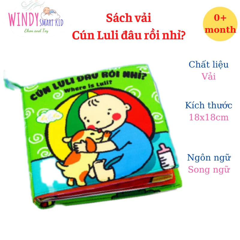 Sách vải Cún Luli Đâu Rồi Nhỉ - Thương hiệu Lalala Baby - WINDYSMARTKID