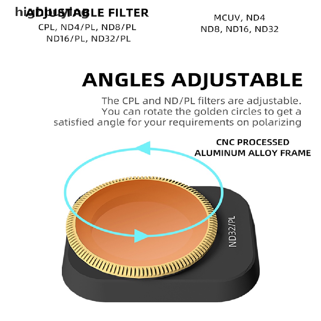 Kính Lọc Phân Cực ND16 ND8 / PL Mini 3 Pro Điều Chỉnh Được Chuyên Dụng Cho Kính Lọc Máy Ảnh