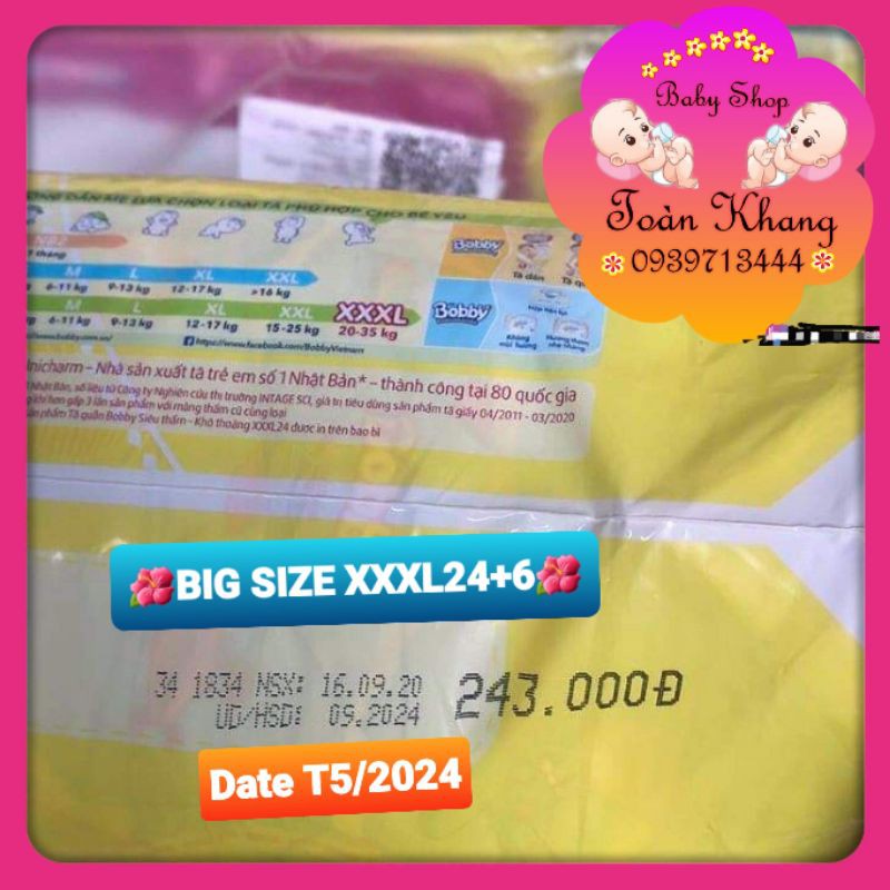 TẶNG THÊM 6 MIẾNGTÃ QUẦN BOBBY BIG SIZE XXXL24+6