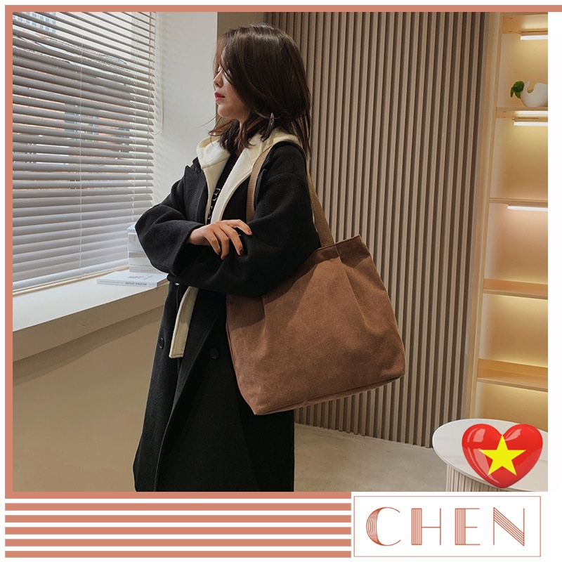 Túi đeo vai CHEN basic túi xách nữ vải canvas a4 đi chơi du lịch phong cách ulzzang hàn quốc đẹp TX149