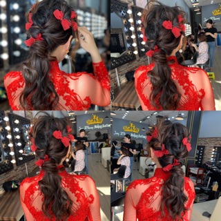 Set trâm nơ cài tóc cô dâu