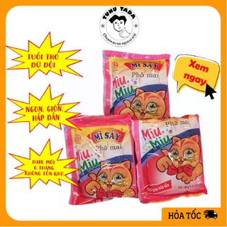 Mì trẻ em Miu Miu 3 gói mì tôm trẻ em mì trẻ em con mèo mì sấy Miu Miu FREESHIP