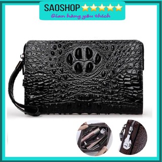 ví da cá xấu/ Vi cam tay nam cao cấp khóa số