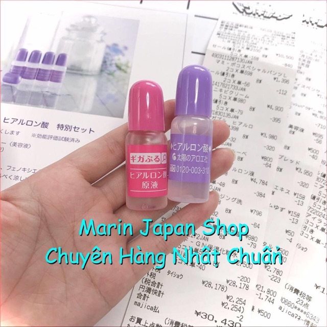 Serum HA hyaluronic cấp ẩm màu hồng và tím Giga Puru Nhật Bản