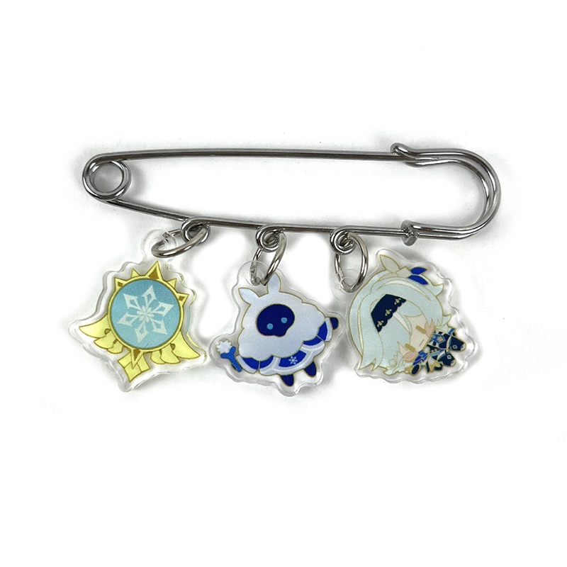 Genshin Ghim Cài Áo Bằng acrylic Hình Nhân Vật Hoạt Hình zhongli Ayakaganyu Dễ Thương