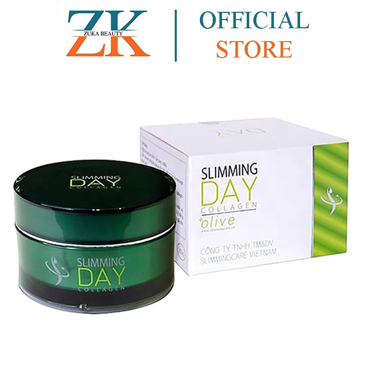 Kem tan mỡ Slimming Day Collagen hũ 200g Zuka Beauty đánh tan mỡ thừa giảm mỡ bụng thon gọn eo rạn bụng