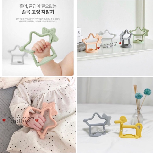 Gặm nướu Moyuum Silicon Hàn Quốc (Gặm Sao/ Gặm Pony/ Gặm Chim) chính hãng cho bé từ 3 tháng [ babyboo]