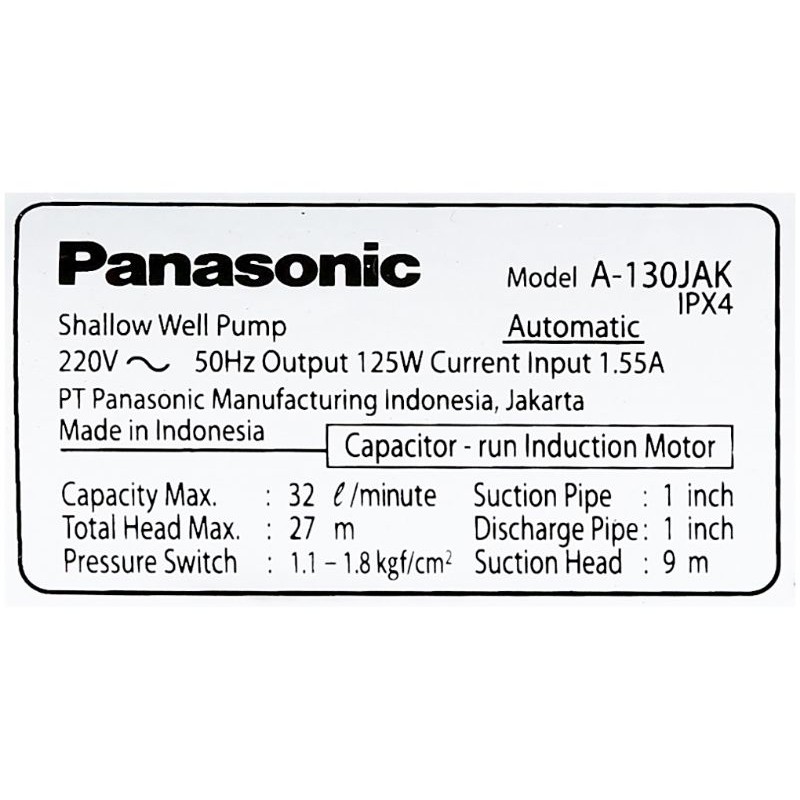 Máy Bơm Nước Tăng Áp Panasonic A-130JAK 125W water pump