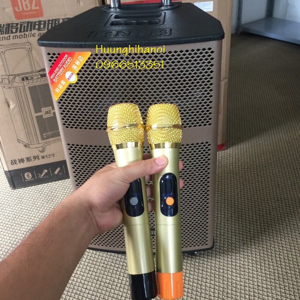 Loa kẹo kéo karaoke hát hay BNIB 1205 thùng gỗ bas 3 tấc, 2 micro kim loại UHF, nhạy, hát hay, chống hú. chạy điện 220v