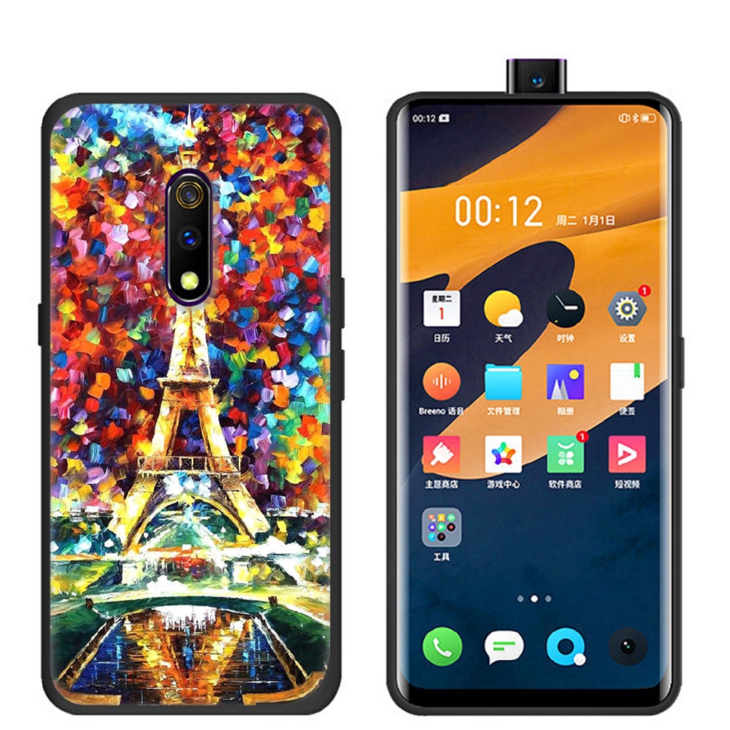 Ốp điện thoại silicon mềm vẽ hình tháp Eiffel Paris cho OPPO Reno 3 Pro K5 K3 Realme 5 Pro X Q XT X2 X50