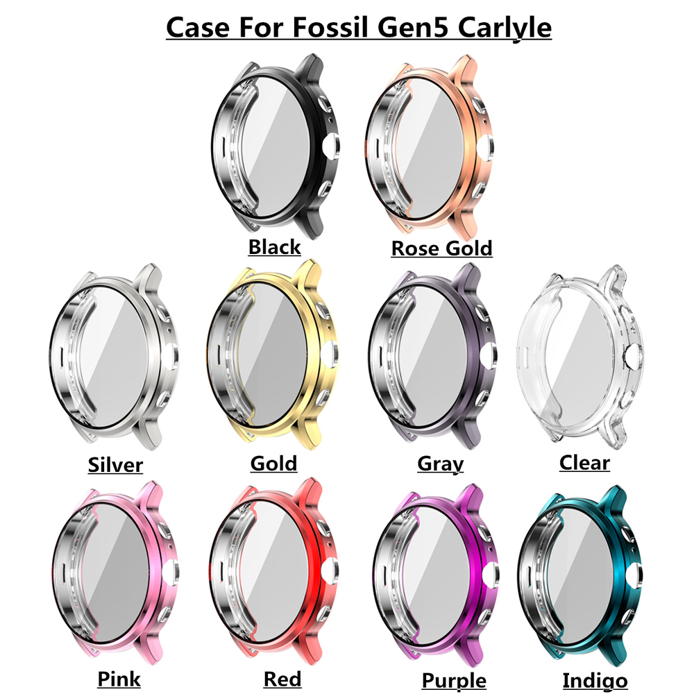 CHINK Fossil Gen 5 Carlyle Watch Case Multicolor Screen Protector Soft Tpu Thin Shell Light Bumper Accessories