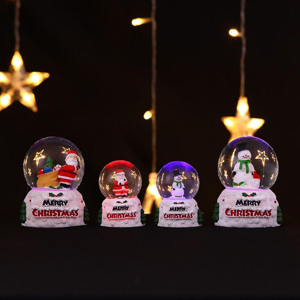 GOGOUP Quả Cầu Pha Lê Hình Ông Già Noel Phát Sáng Để Bàn Trang Trí Nhà Cửa DIY