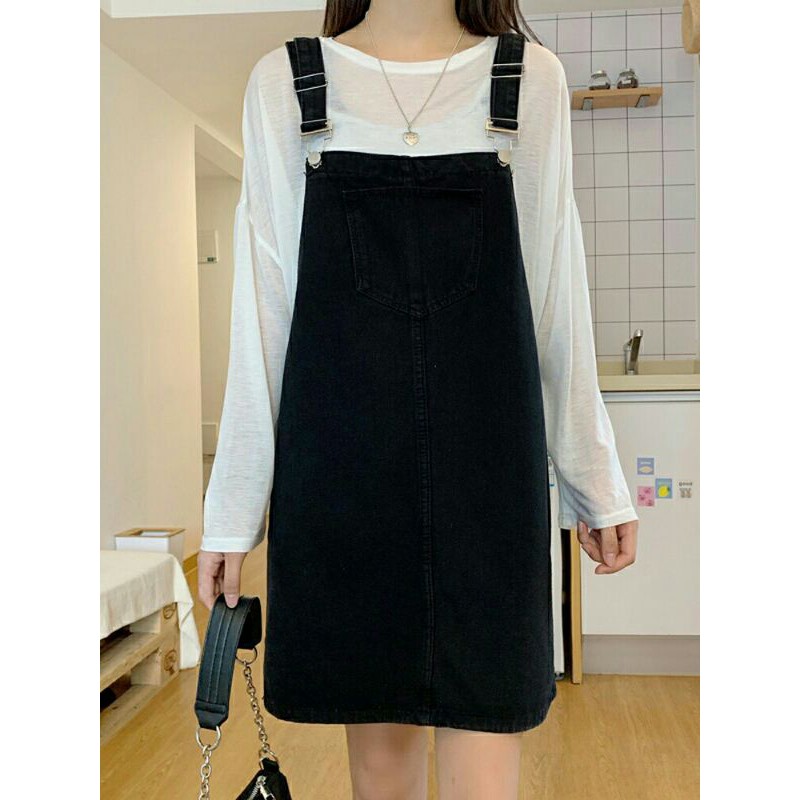 [ oder  ] Váy yếm jeans uzllang túi ngực cho nữ kèm ảnh thật | BigBuy360 - bigbuy360.vn
