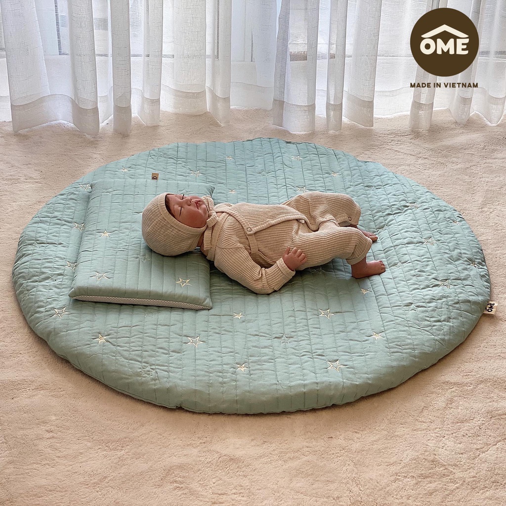 Thảm Tròn Nằm Chơi Cho Bé Ôme Thêu Tiêu Chuẩn Hàn Quốc Họa Tiết Siêu Xinh