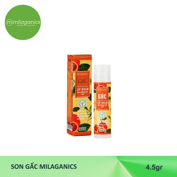 [HTN86]Combo Son Trà Xanh + Son Gấc + Son Dừa Dưỡng Hồng Môi Milaganics (4.5g/Cây)