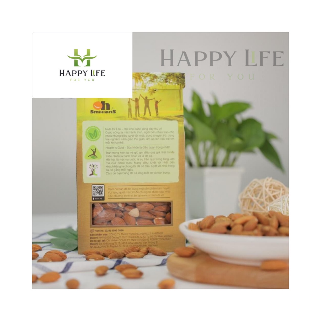 Hạt nhân tách vỏ nướng mộc hộp 500g - Happy Life for You