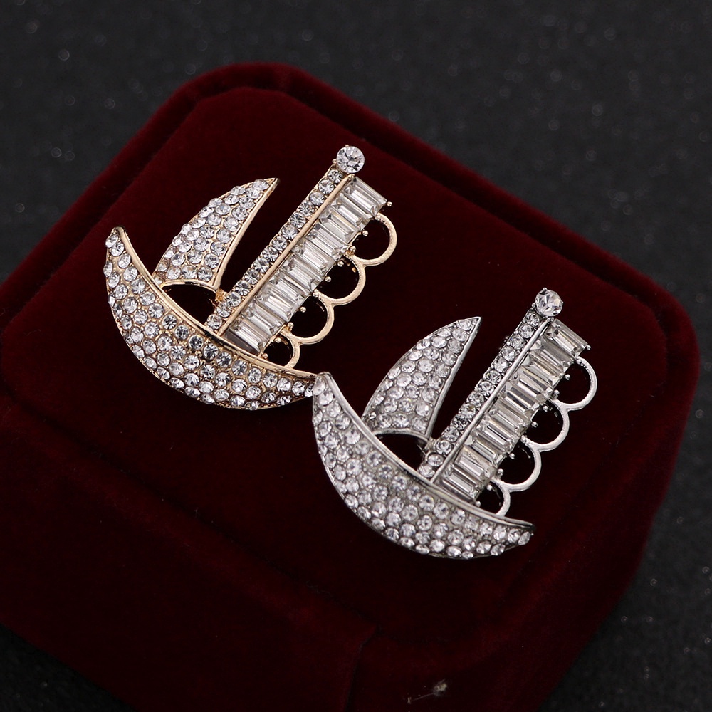 Ghim Cài Áo Hình Thuyền Buồm Đính Đá Thời Trang Nhật Hàn Cho Nam Nữ