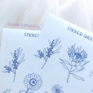 Bullet Journal Sticker - Hoa dại - Tím