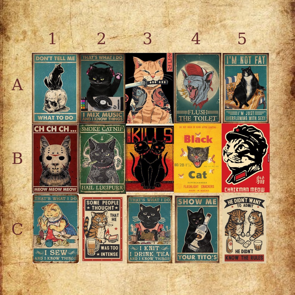 Decal Vintage poster, Áp Phích Retro Trang Trí Tiệm Trà Chanh, Tiệm Barber, Quán Bar