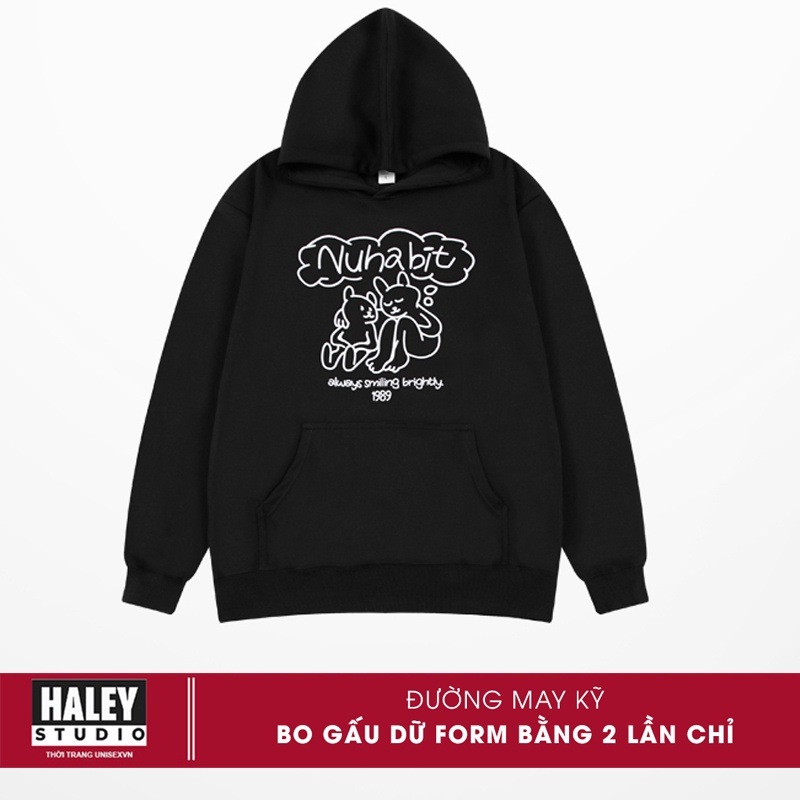 Áo Hoodie Nam Nữ Nuhabit Đẹp phong cách Hàn Quốc HD321. Chất nỉ dày ấm Áo Hôdie sweater - quà ngẫu nhiên