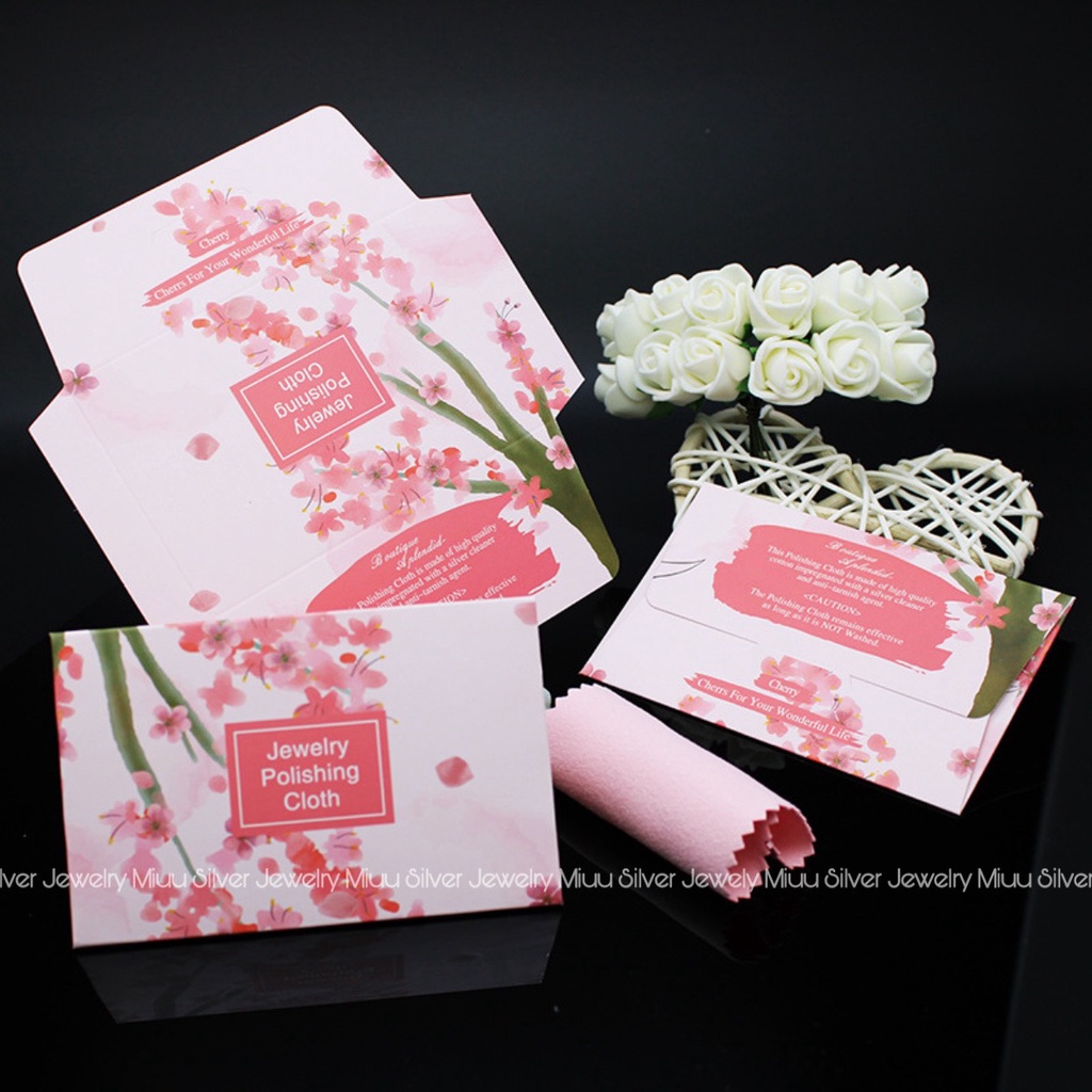 Khăn lau trang sức bạc chuyên dụng có tẩm dung dịch làm sáng trang sức Miuu Silver