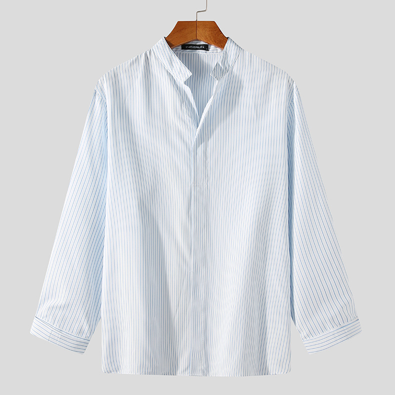 Áo Sơ Mi Tay Dài Dáng Rộng Kẻ Sọc Cá Tính Cho Nam | BigBuy360 - bigbuy360.vn