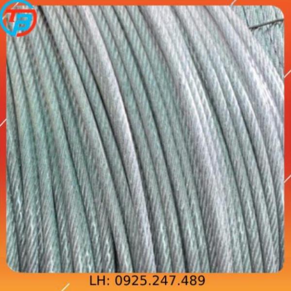 Combo Dây phơi đồ ( 30 mét Cáp bọc nhựa 4 li + 10 Ốc siết cáp 4 li + 4 Tăng đơ 6 li ) cáp thép Thái Bình Vina