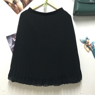 Chân váy voan midi Hàn Quốc dập ly siêu dễ thương