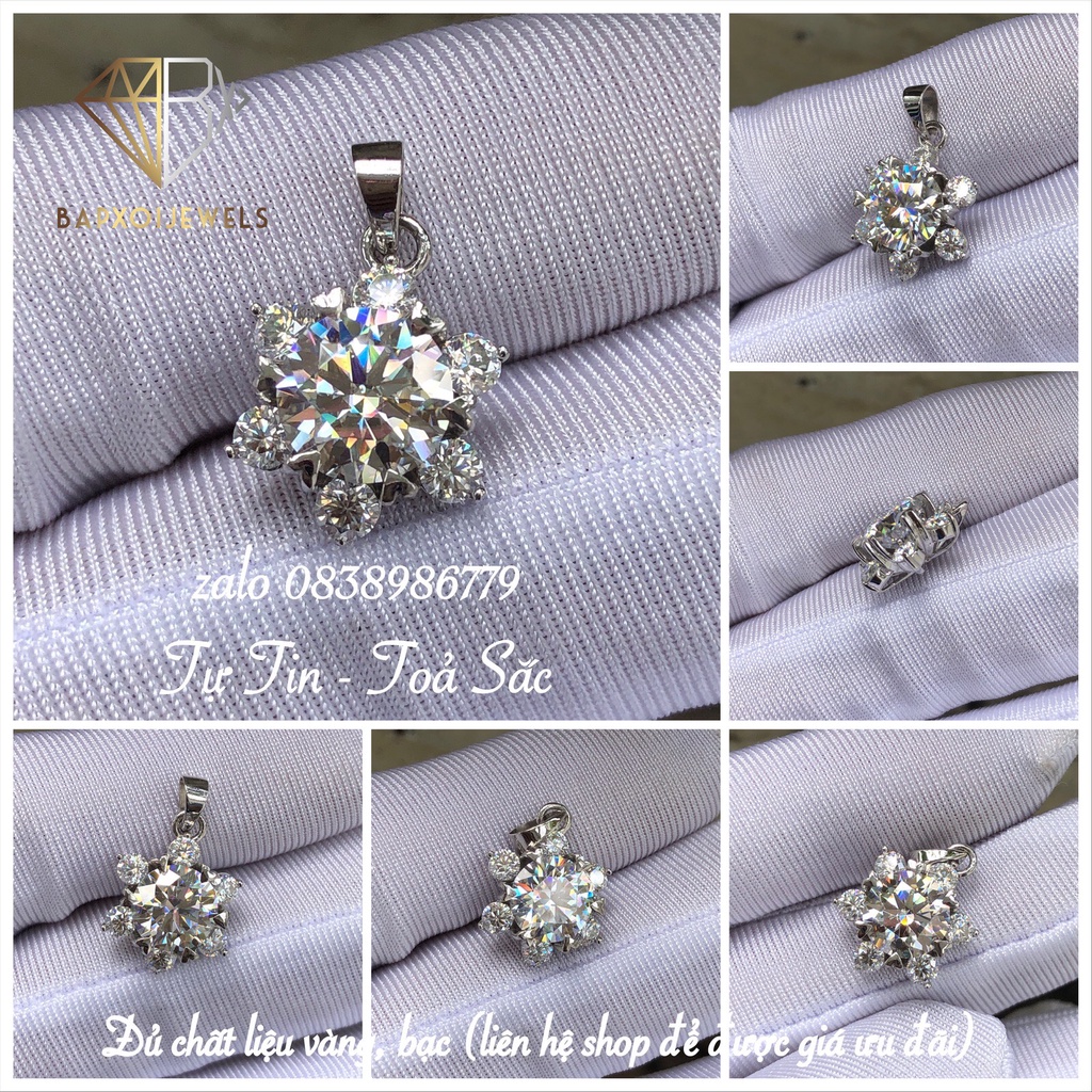 Mặt dây chuyền Moissanite  chất liệu bạc 950 xi bạch kim - MD01
