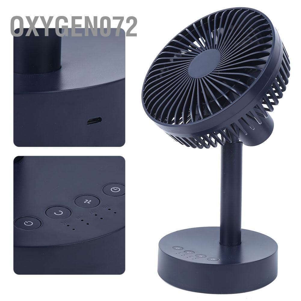 Quạt tích điện để bàn Mini Cầm tay USB Oxygen072  Gấp Gọn Để Bàn Xoay 90 độ lắc đầu Tắt tiếng Máy tính để bàn cho Văn phòng tại nhà